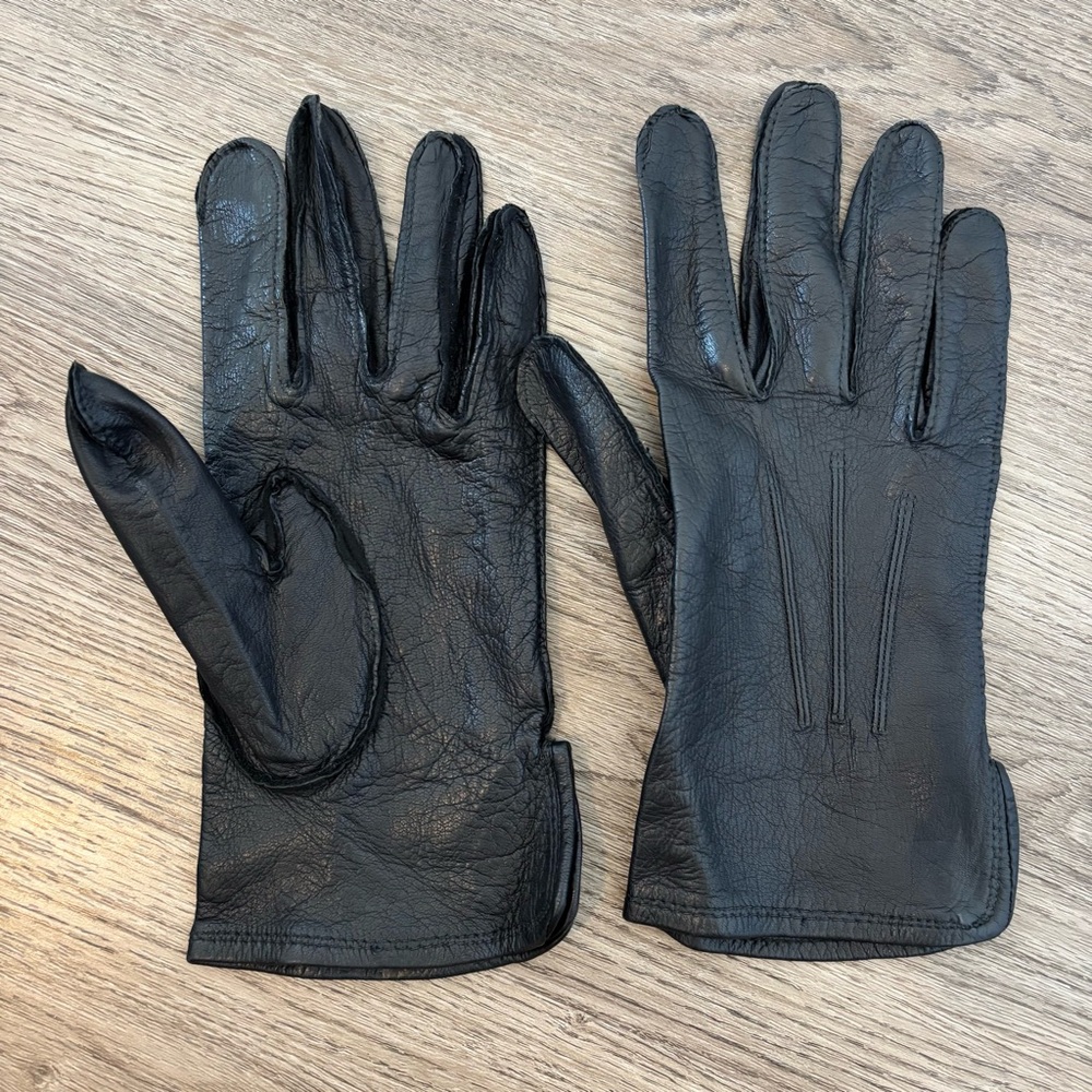Lauer Men's Cowhide Leather Motorcycle Biker Driving Gloves in Black